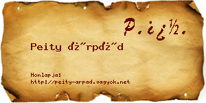 Peity Árpád névjegykártya