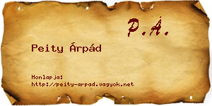 Peity Árpád névjegykártya