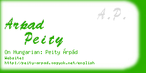 arpad peity business card