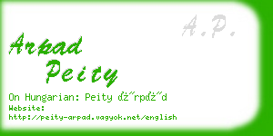 arpad peity business card